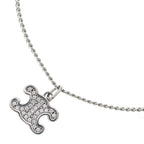 Celine Triomphe Rhinestone Pendant Chain Silver