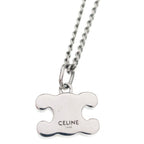 Celine Triomphe Rhinestone Pendant Chain Silver — view 5