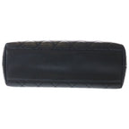 Chanel Quilted Top Handle 30 Caviar Leather Silver Turnlock Handbag Black — view 4