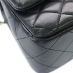 Chanel Mini Quilted 20 Lambskin Gold Turnlock Single Flap Chain Shoulder — view 6