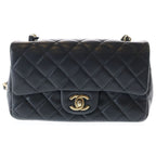 Chanel Mini Quilted 20 Lambskin Gold Turnlock Single Flap Chain Shoulder