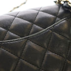 Chanel Mini Quilted 20 Lambskin Gold Turnlock Single Flap Chain Shoulder — view 7