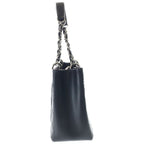 Chanel Quilted Grand Shopping Tote GST Caviar Leather Silver Chain Black — view 3
