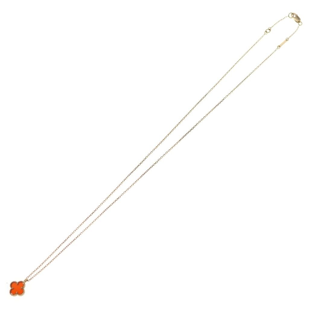 Van Cleef & Arpels Sweet Alhambra Canelian 18k Pink Gold Necklace — view 2