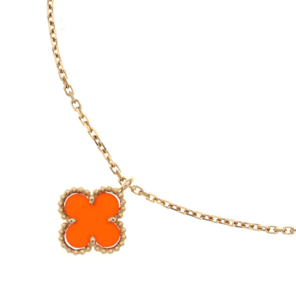 Van Cleef & Arpels Sweet Alhambra Canelian 18k Pink Gold Necklace