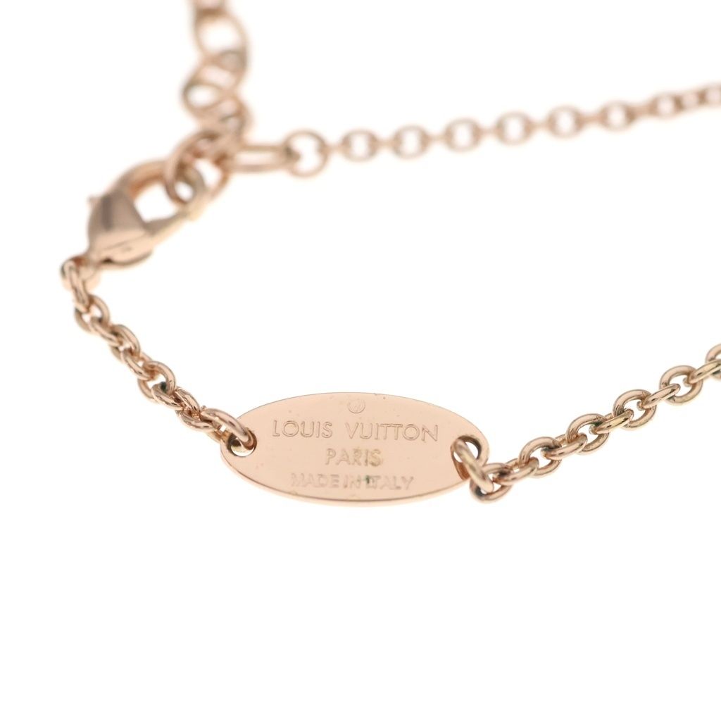 Louis Vuitton LV Iconic Logo Rhinestone Pendant Chain Pink Gold — view 5