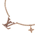 Louis Vuitton LV Iconic Logo Rhinestone Pendant Chain Pink Gold
