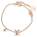 Louis Vuitton LV Iconic Logo Rhinestone Bracelet Pink Gold