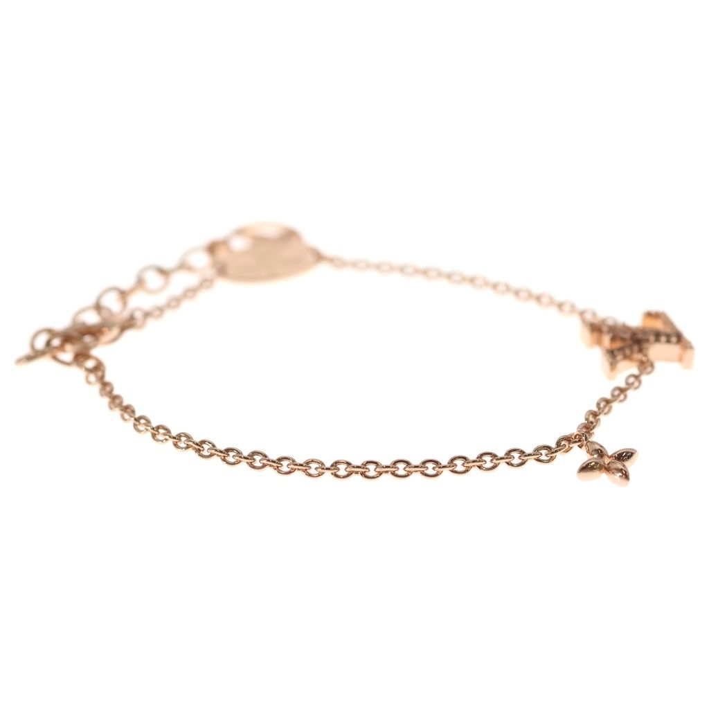 Louis Vuitton LV Iconic Logo Rhinestone Bracelet Pink Gold — view 3
