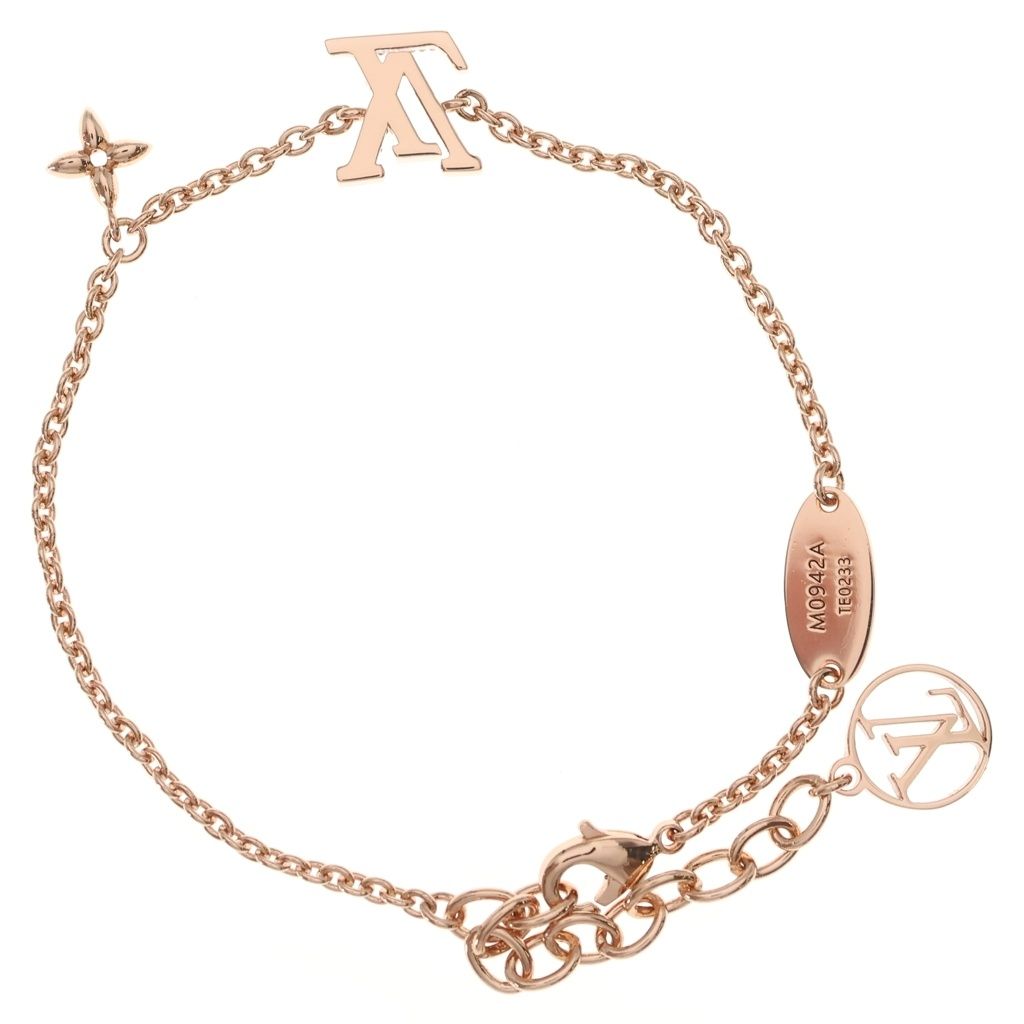 Louis Vuitton LV Iconic Logo Rhinestone Bracelet Pink Gold — view 2
