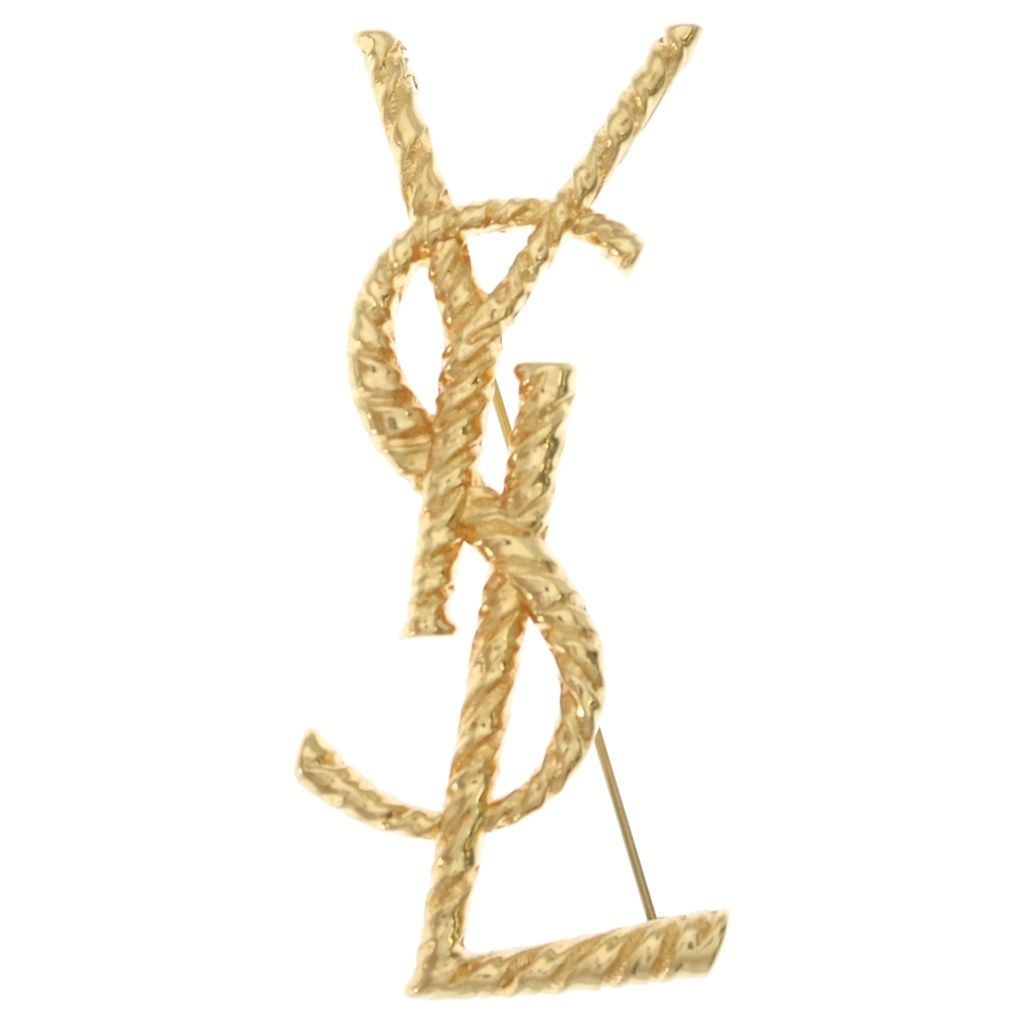 Saint Laurent Paris Cassandra Brooch Gold