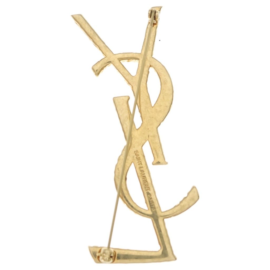 Saint Laurent Paris Cassandra Brooch Gold — view 2