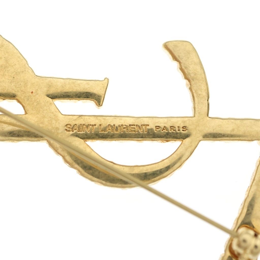 Saint Laurent Paris Cassandra Brooch Gold — view 5