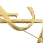 Saint Laurent Paris Cassandra Brooch Gold — view 5