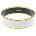 Hermes Enamel GM Bracelet Bangle White