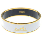 Hermes Enamel GM Bracelet Bangle White