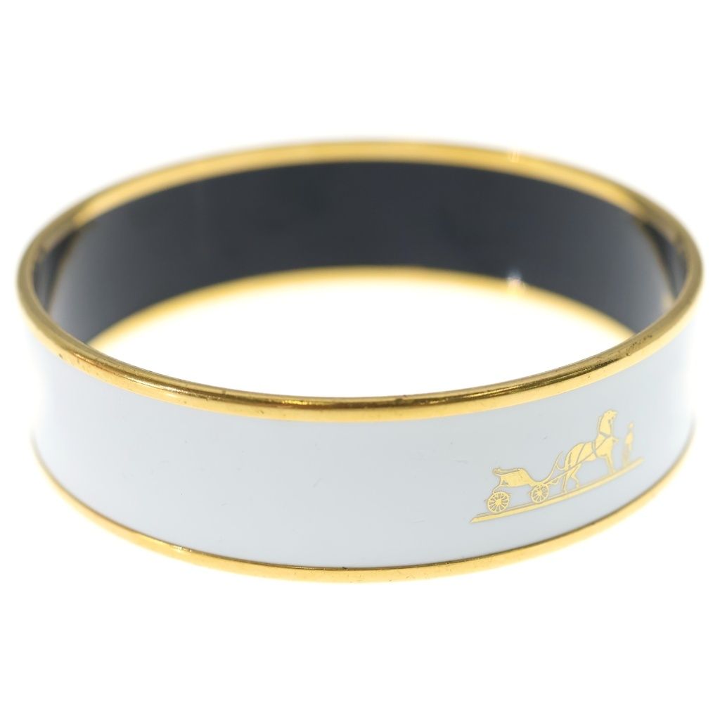 Hermes Enamel GM Bracelet Bangle White — view 4