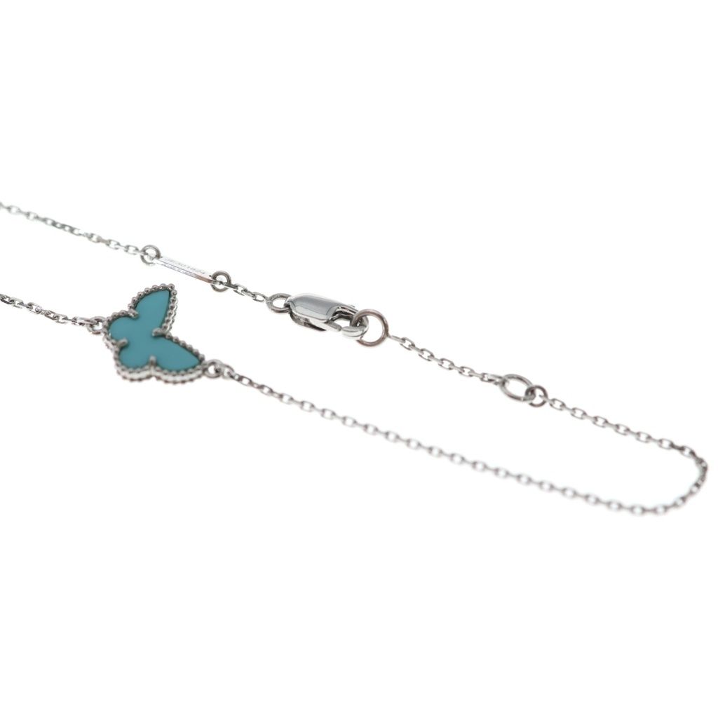 Van Cleef & Arpels Sweet Alhambra Papillon Turquoise 18k White Gold Bracelet — view 5