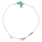 Van Cleef & Arpels Sweet Alhambra Papillon Turquoise 18k White Gold Bracelet — view 2