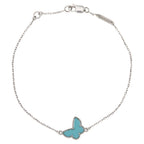 Van Cleef & Arpels Sweet Alhambra Papillon Turquoise 18k White Gold Bracelet