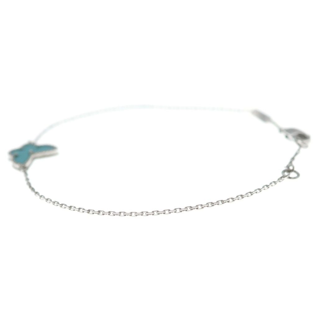 Van Cleef & Arpels Sweet Alhambra Papillon Turquoise 18k White Gold Bracelet — view 4