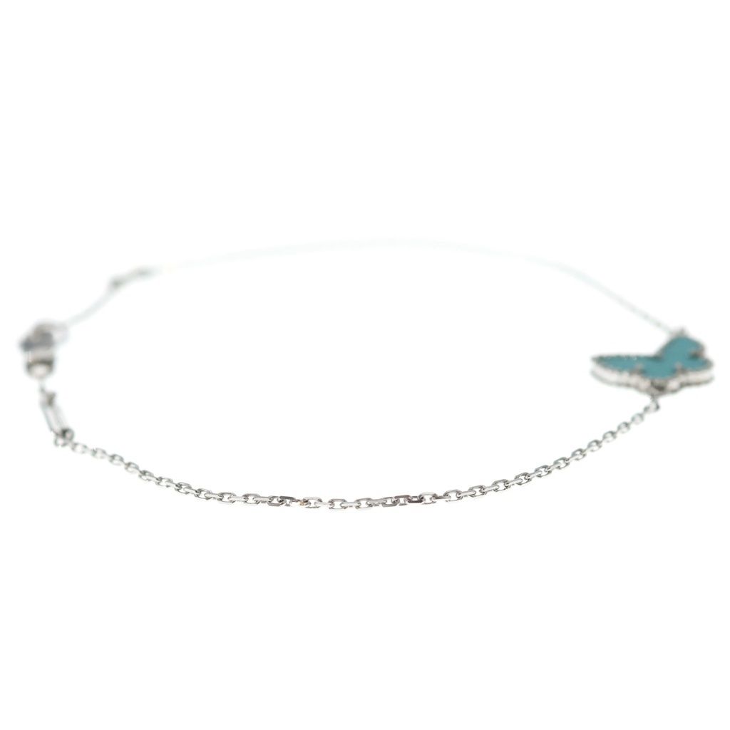 Van Cleef & Arpels Sweet Alhambra Papillon Turquoise 18k White Gold Bracelet — view 3