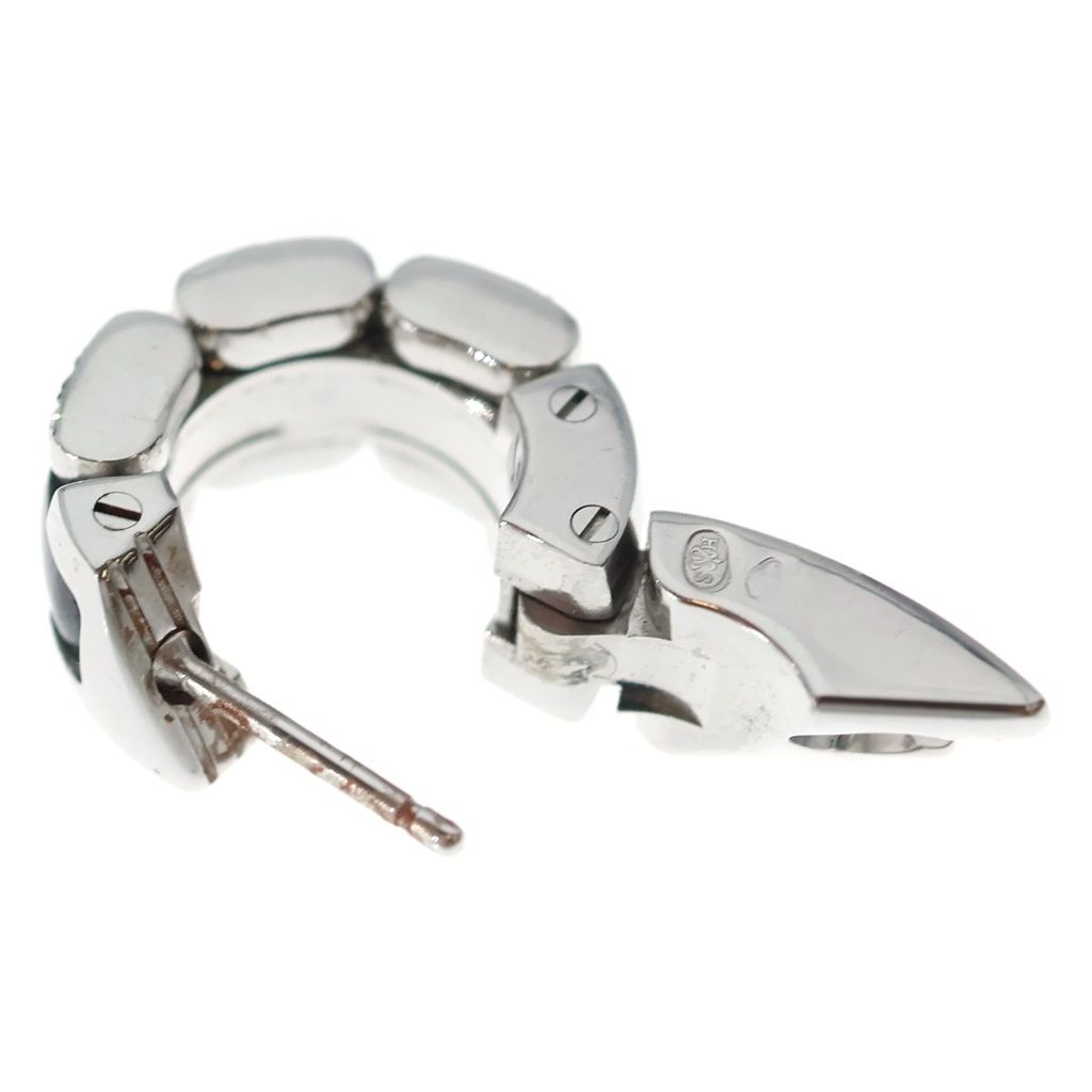 Chanel Ultra 18k White Gold 750 Black Ceramic Diamond Hoop Earrings — view 5
