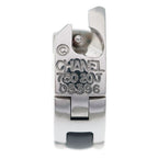 Chanel Ultra 18k White Gold 750 Black Ceramic Diamond Hoop Earrings — view 6