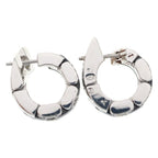 Chanel Ultra 18k White Gold 750 Black Ceramic Diamond Hoop Earrings — view 4