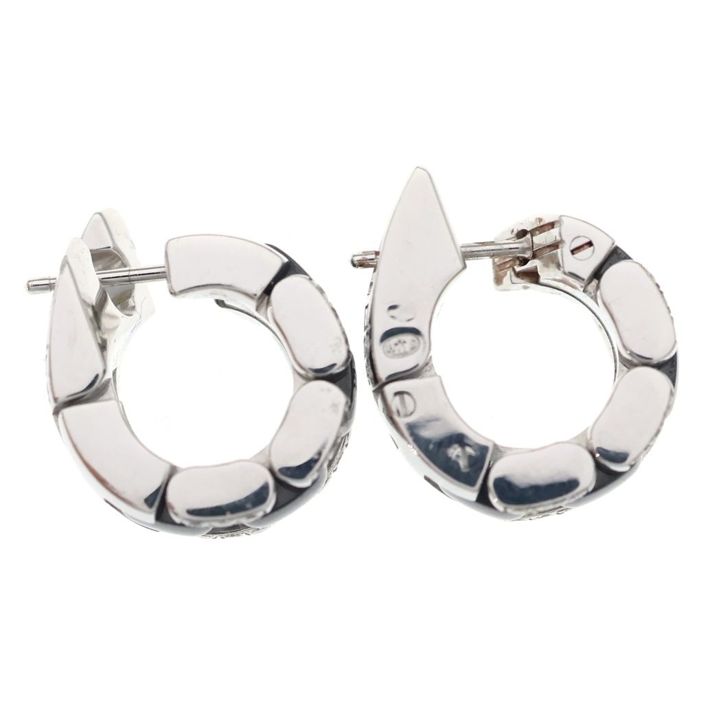 Chanel Ultra 18k White Gold 750 Black Ceramic Diamond Hoop Earrings — view 4