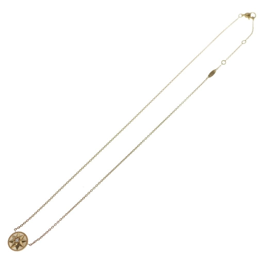 Dior Rose Des Vents Pearl Diamond Medallion 18k Yellow Gold Necklace — view 2