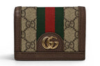 Gucci Mini Wallet Bifold Folding GG Brown Beige Ophidia Supreme