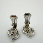 Dior Knot Motif Earrings Plated Rhinestone Silver Vintage — view 5
