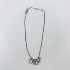 Dior Logo Charm Necklace Plated Silver Vintage — view 2