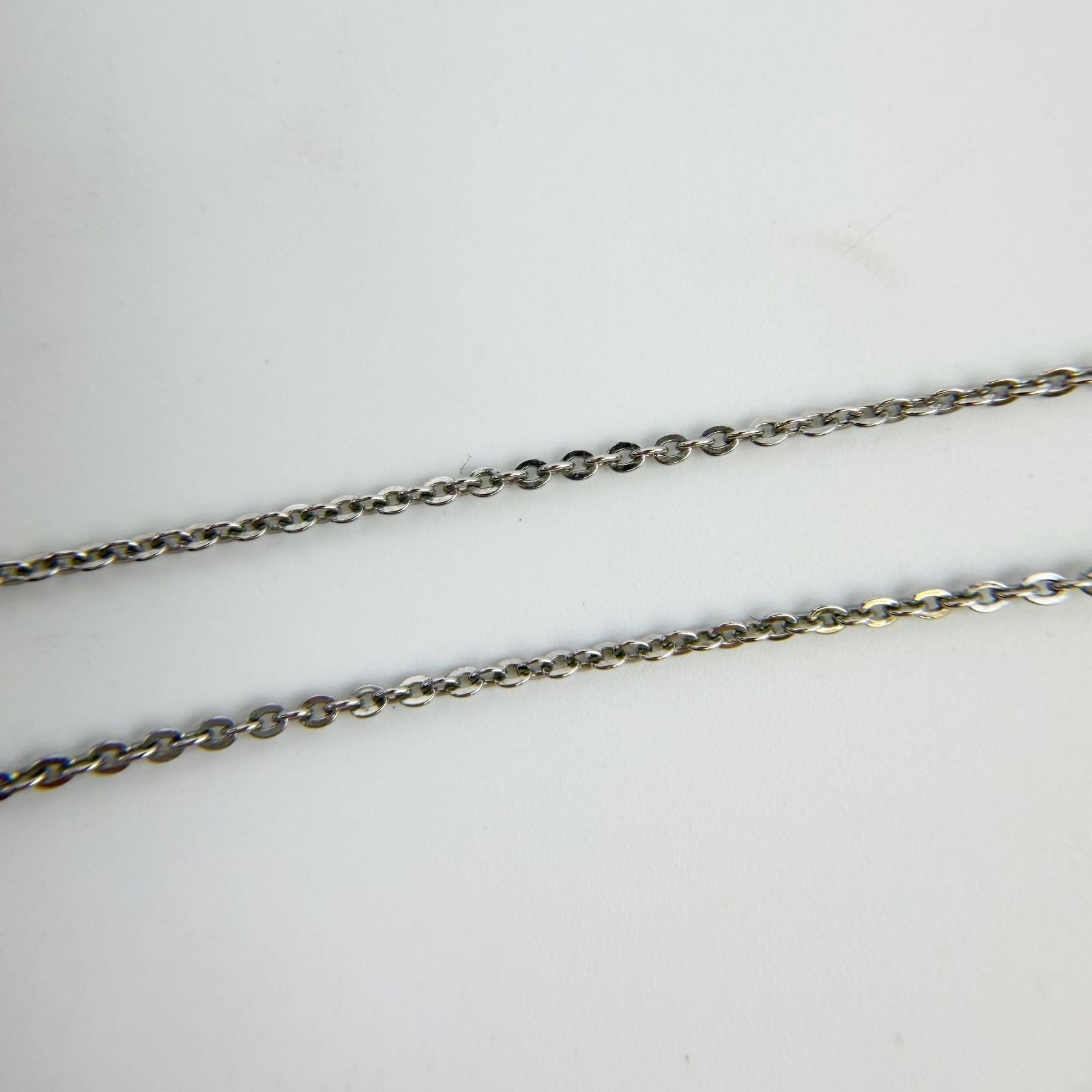 Dior Logo Charm Necklace Plated Silver Vintage — view 8
