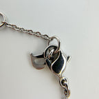 Dior Logo Charm Necklace Plated Silver Vintage — view 6