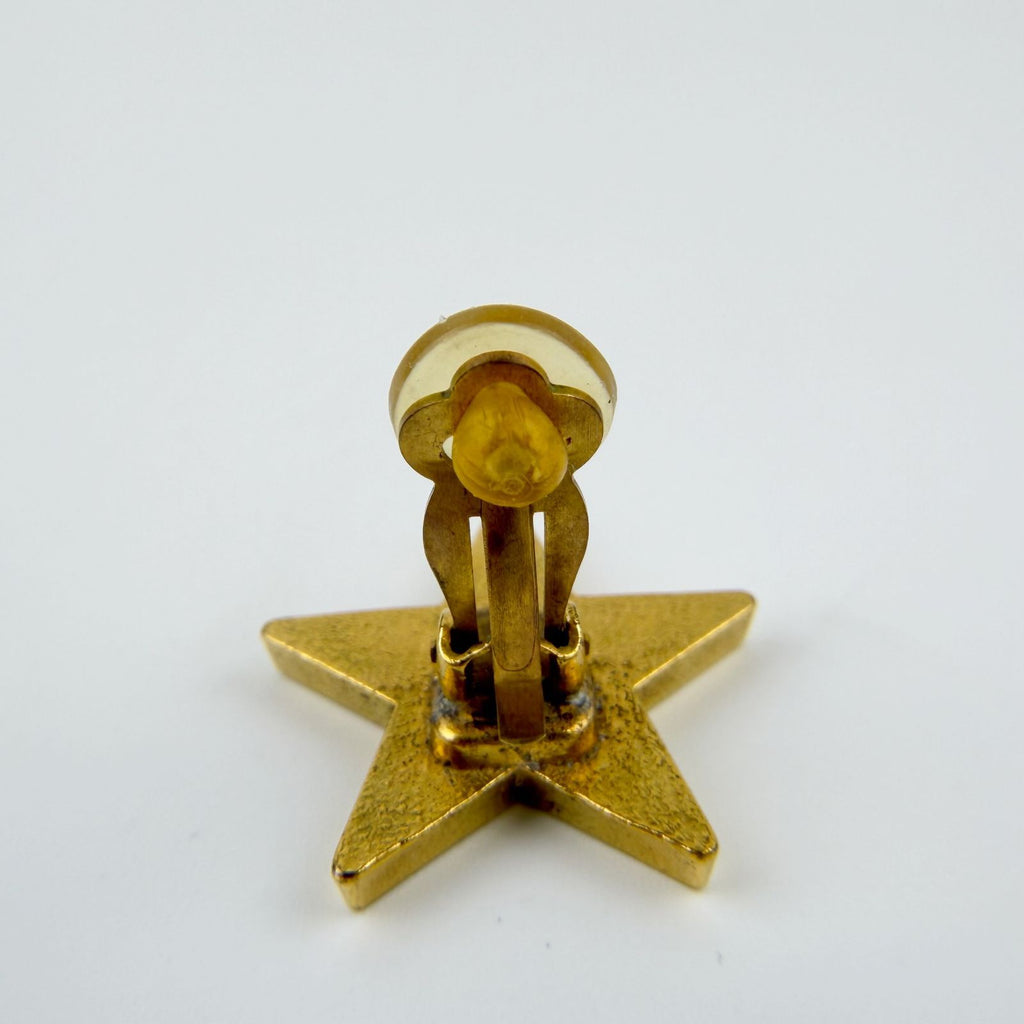 Chanel CC Logo Star Motif Single Earrings Plated Gold Vintage — view 9