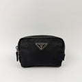 Prada Tessuto Nylon Triangle Logo Pouch Black Vintage
