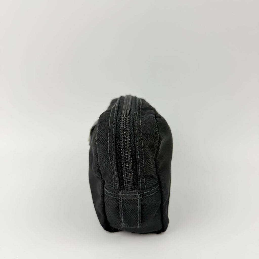 Prada Tessuto Nylon Triangle Logo Pouch Black Vintage — view 3