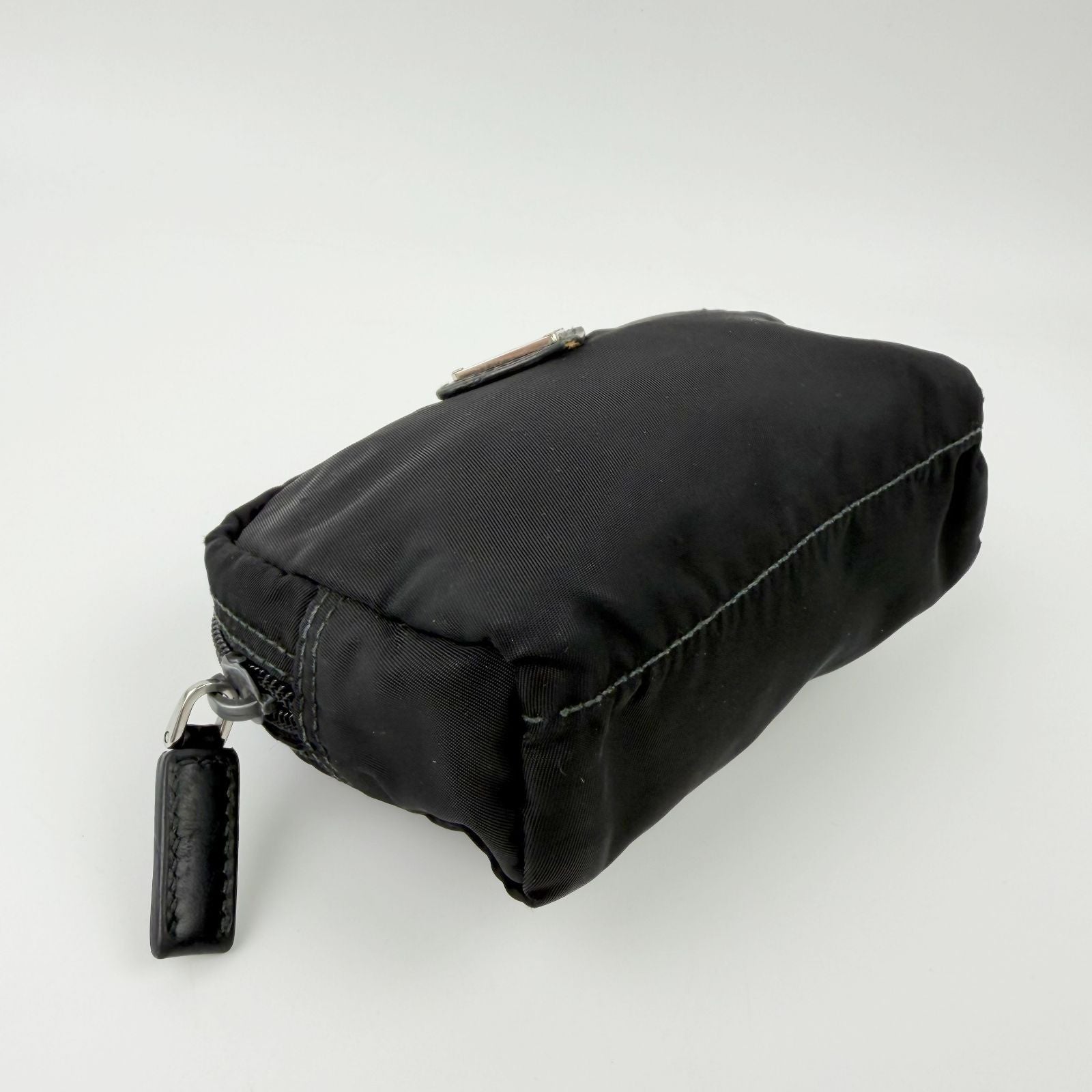 Prada Tessuto Nylon Triangle Logo Pouch Black Vintage — view 7