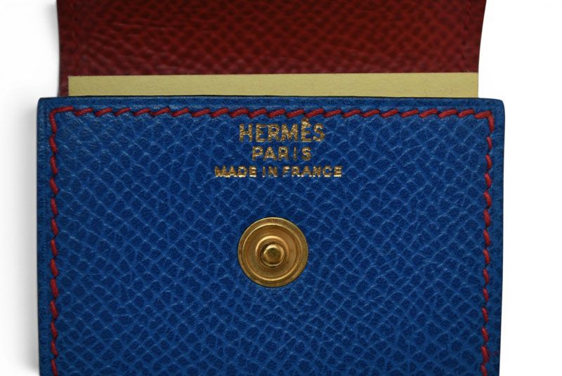 Hermes Post It Case Sticky Note Alajif Courchevel Blue Vintage Shoulder — view 7