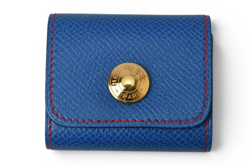 Hermes Post It Case Sticky Note Alajif Courchevel Blue Vintage Shoulder — view 2