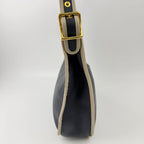 Loewe Anagram Leather Shoulder Bag Navy Beige Vintage — view 5