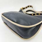 Loewe Anagram Leather Shoulder Bag Navy Beige Vintage — view 9