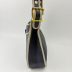 Loewe Anagram Leather Shoulder Bag Navy Beige Vintage — view 6