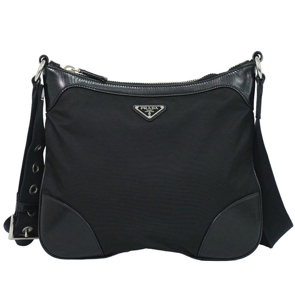 Prada Nylon Shoulder Bag Pochette Black