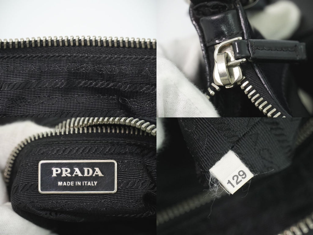 Prada Nylon Shoulder Bag Pochette Black — view 9