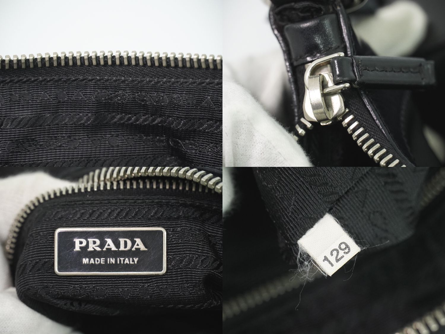 Prada Nylon Shoulder Bag Pochette Black — view 9