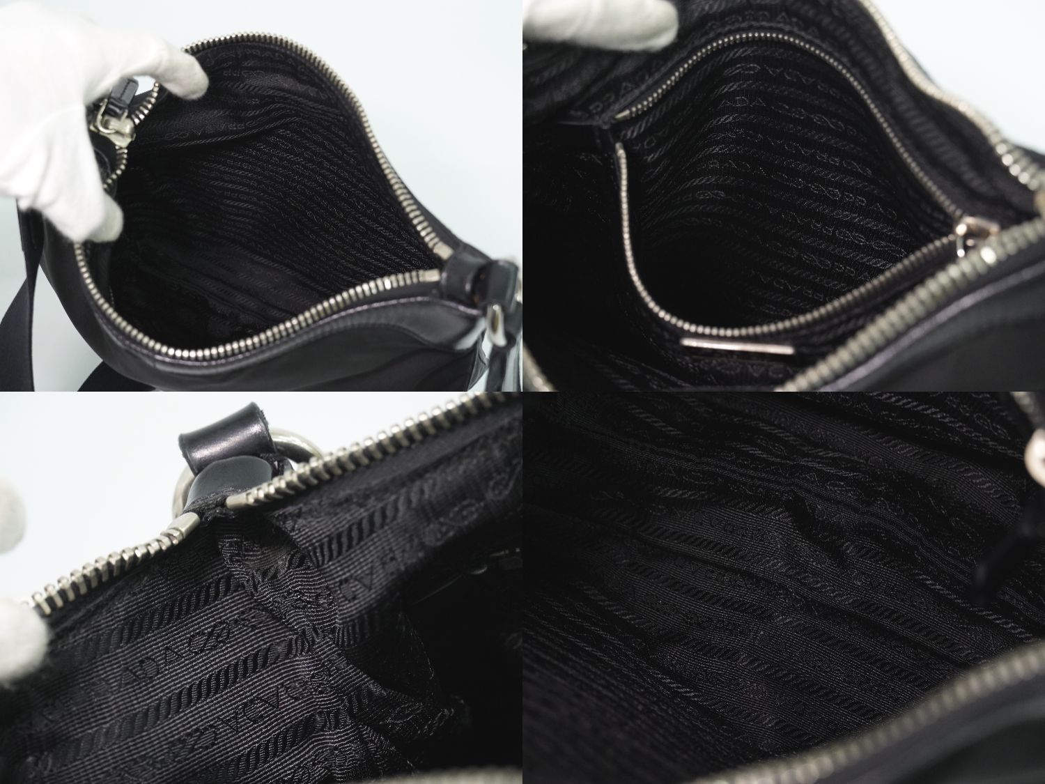 Prada Nylon Shoulder Bag Pochette Black — view 8