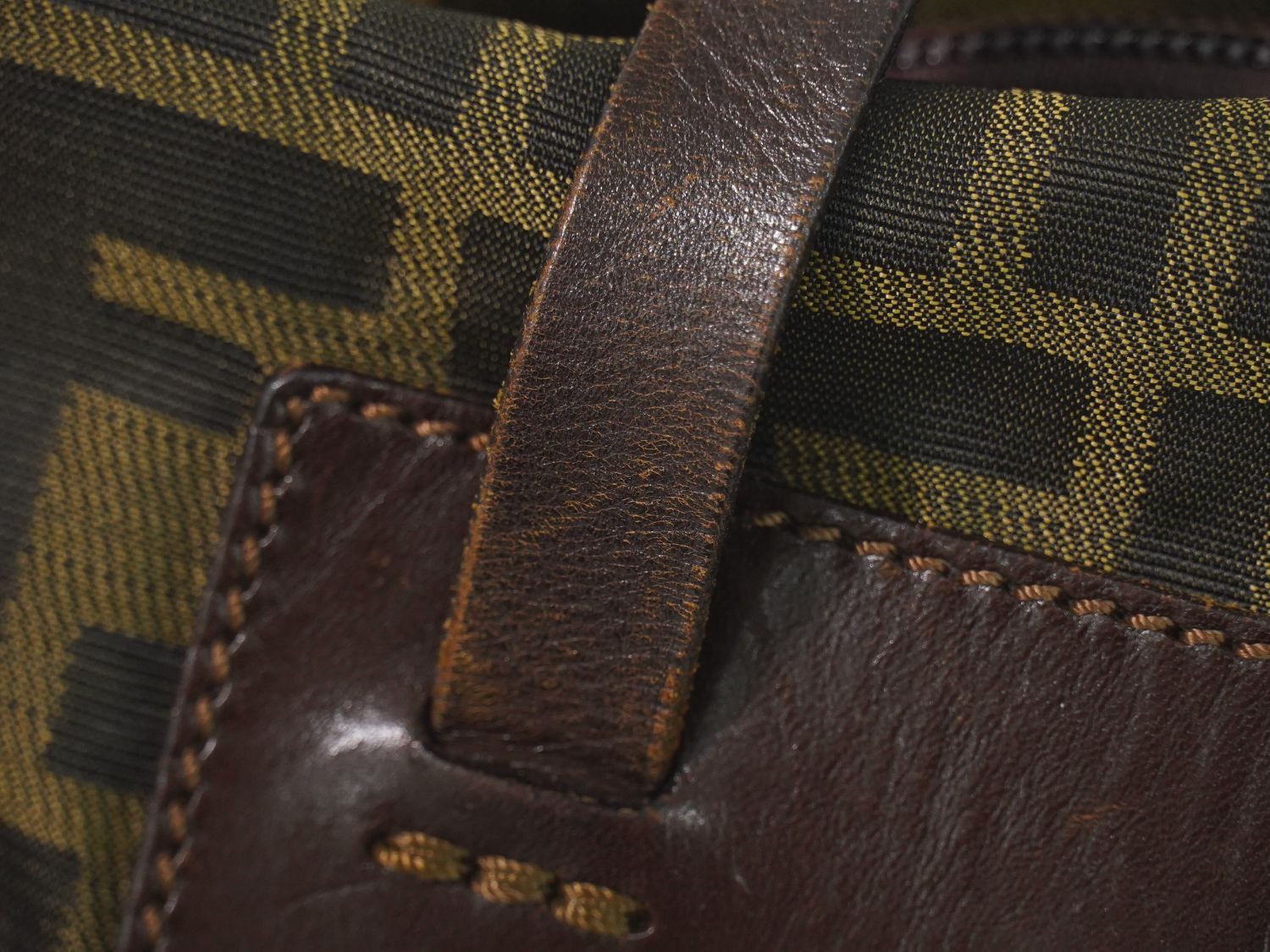 Fendi Zucca Tote Canvas Brown — view 6